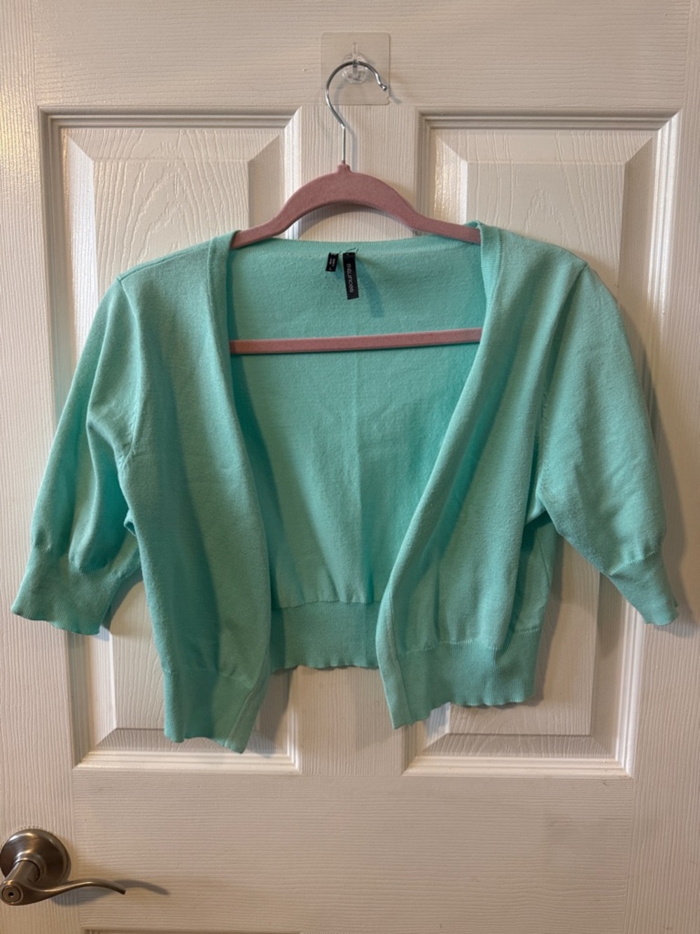 Maurices Mint Green Cropped Open-Front Cardigan